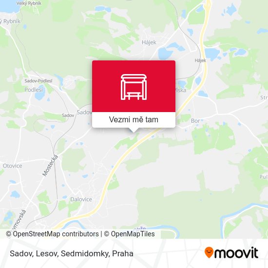 Sadov, Lesov, Sedmidomky mapa