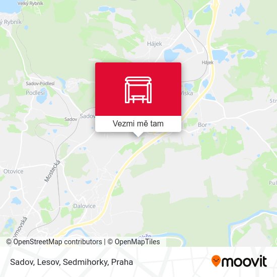 Sadov, Lesov, Sedmihorky mapa