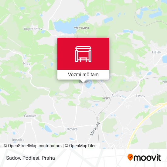 Sadov, Podlesí mapa