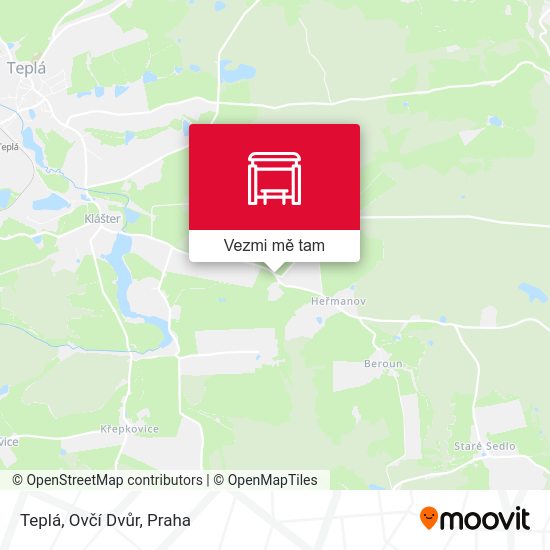 Teplá, Ovčí Dvůr mapa