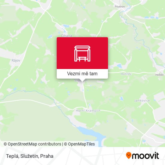 Teplá, Služetín mapa