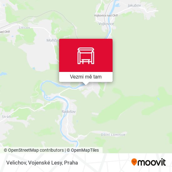 Velichov, Vojenské Lesy mapa