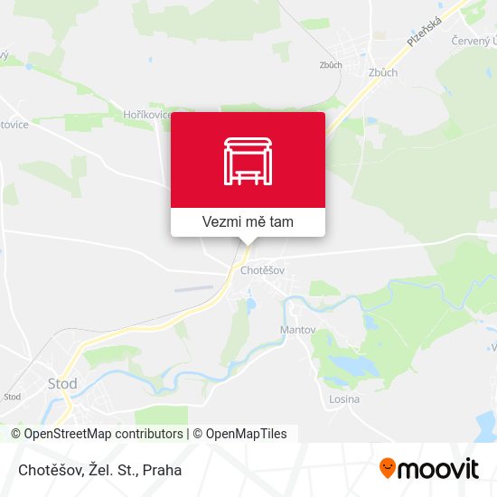 Chotěšov, Žel. St. mapa