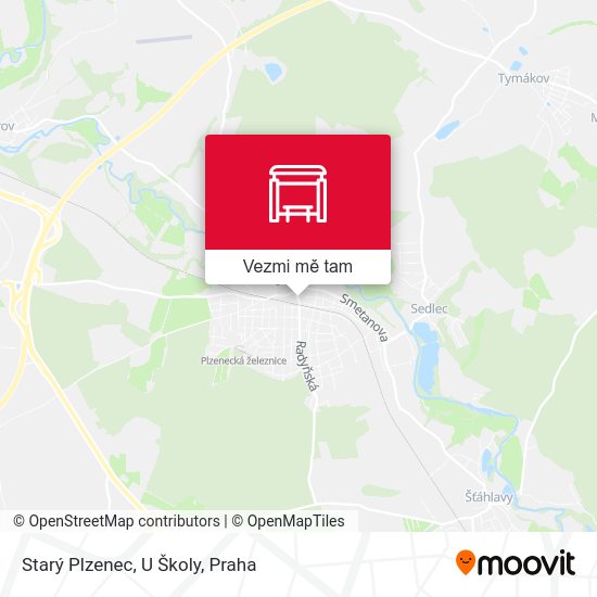 Starý Plzenec, U Školy mapa