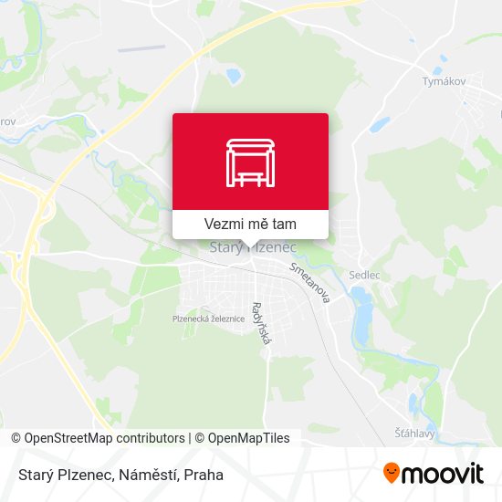 Starý Plzenec, Náměstí mapa