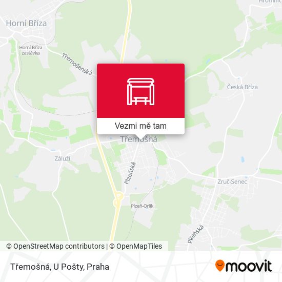 Třemošná, U Pošty mapa