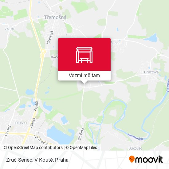 Zruč-Senec, V Koutě mapa