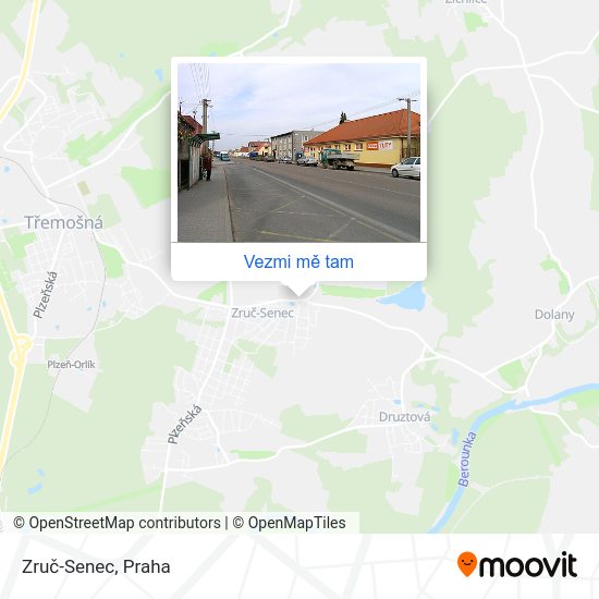 Zruč-Senec mapa