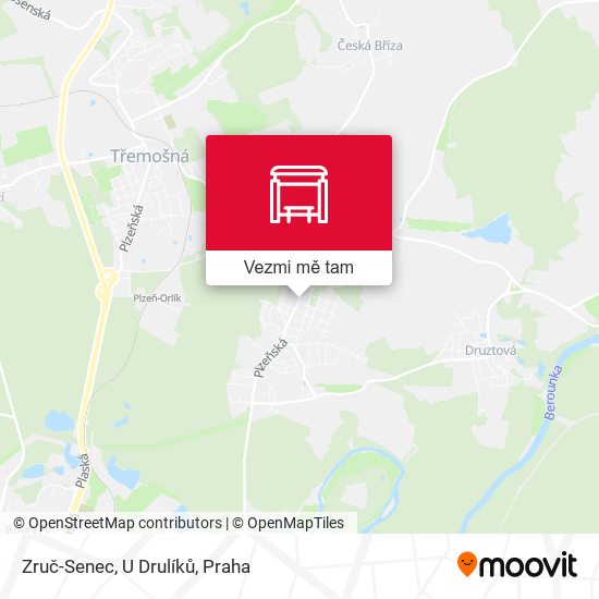 Zruč-Senec, U Drulíků mapa