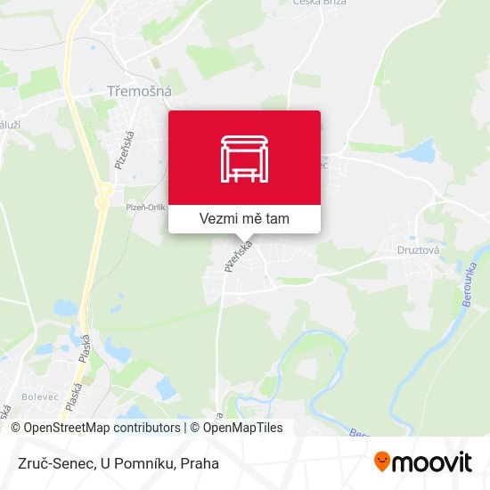 Zruč-Senec, U Pomníku mapa