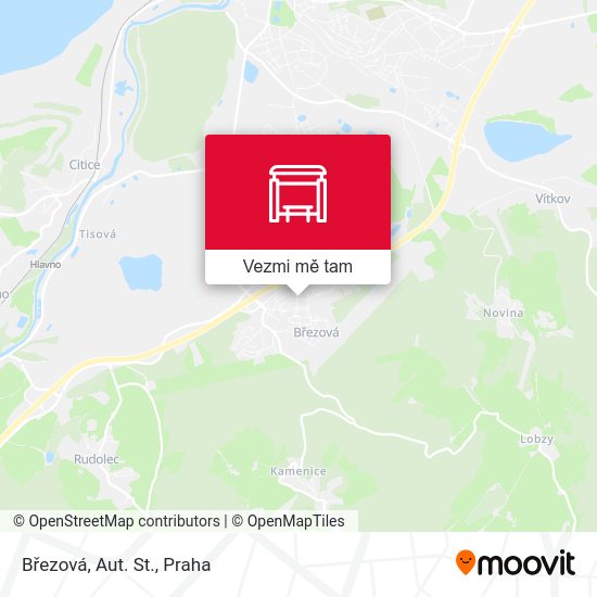 Březová, Aut. St. mapa