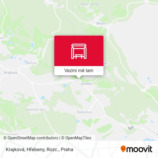 Krajková, Hřebeny, Rozc. mapa