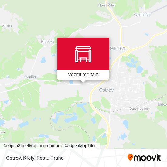 Ostrov, Kfely, Rest. mapa