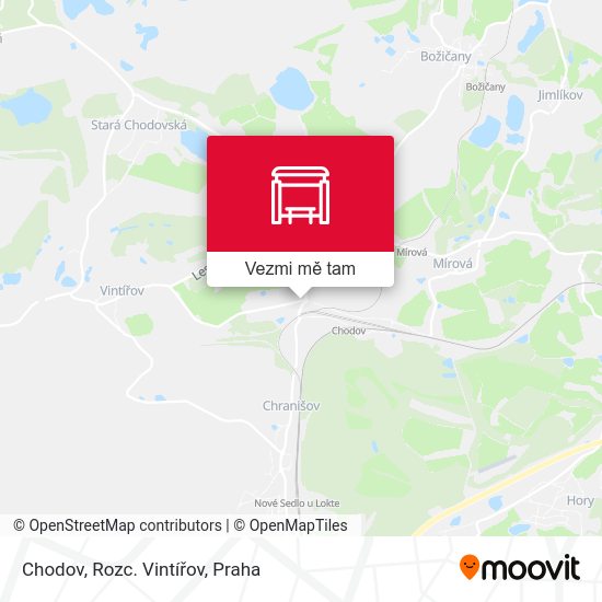 Chodov, Rozc. Vintířov mapa