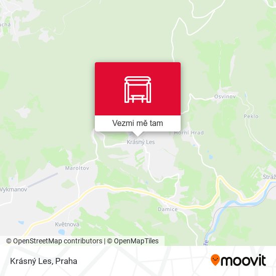 Krásný Les mapa