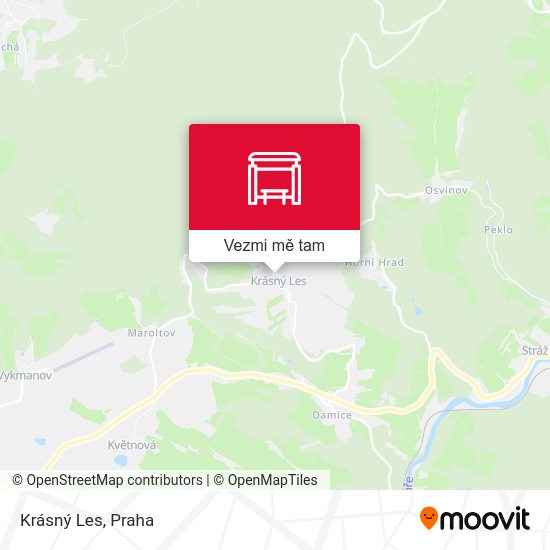 Krásný Les mapa