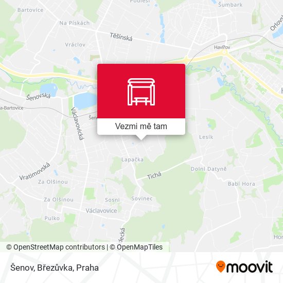 Šenov, Březůvka mapa