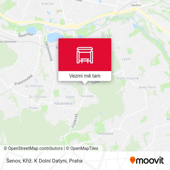 Šenov, Křiž. K Dolní Datyni mapa
