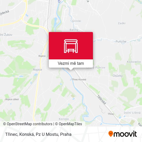 Třinec, Konská, Pz U Mostu mapa