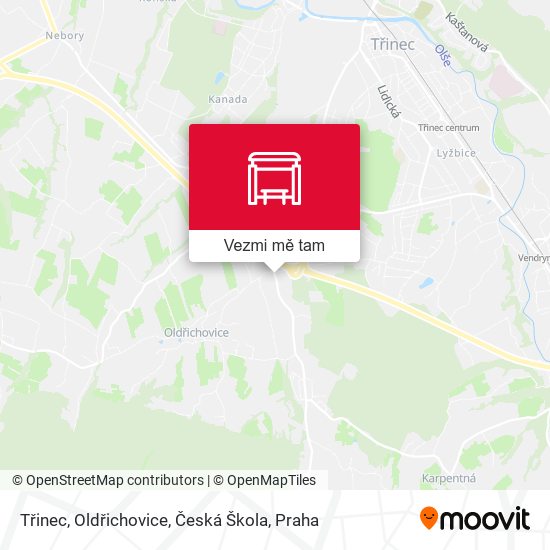 Třinec, Oldřichovice, Česká Škola mapa