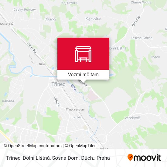 Třinec, Dolní Líštná, Sosna Dom. Důch. mapa