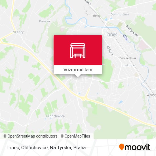 Třinec, Oldřichovice, Na Tyrská mapa