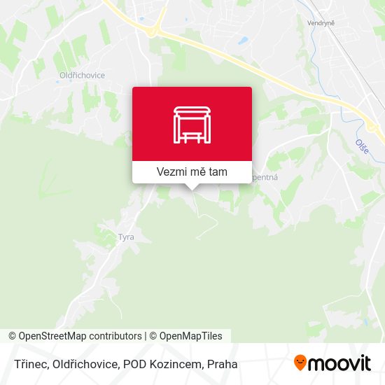 Třinec, Oldřichovice, POD Kozincem mapa