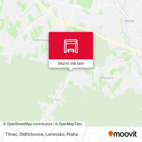 Třinec, Oldřichovice, Lomnisko mapa