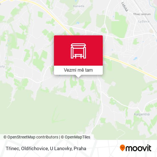 Třinec, Oldřichovice, U Lanovky mapa