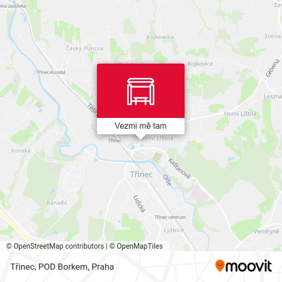 Třinec, POD Borkem mapa