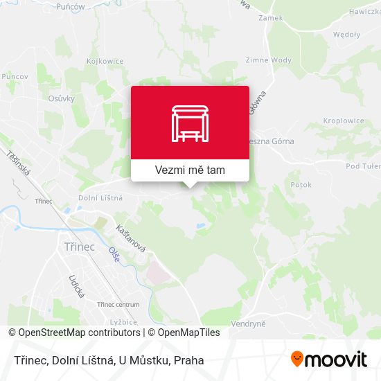 Třinec, Dolní Líštná, U Můstku mapa