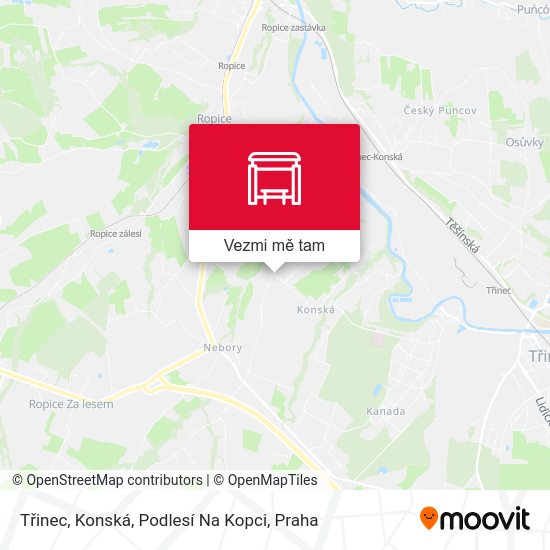 Třinec, Konská, Podlesí Na Kopci mapa