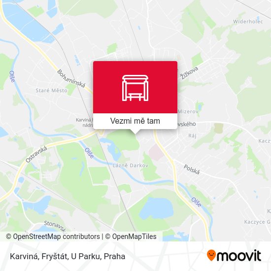 Karviná, Fryštát, U Parku mapa