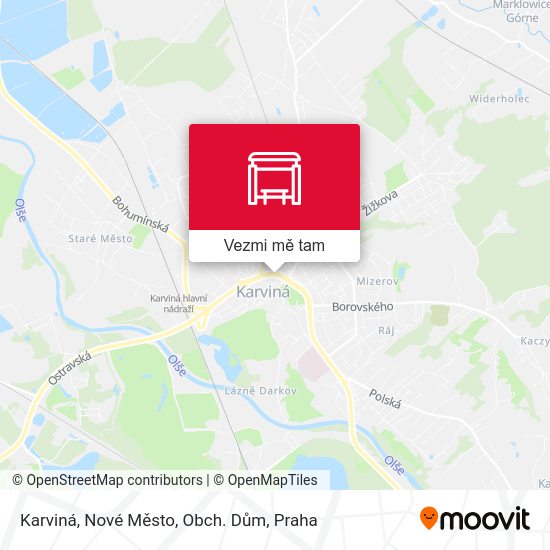 Karviná, Nové Město, Obch. Dům mapa