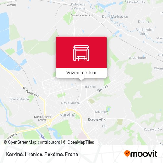 Karviná, Hranice, Pekárna mapa