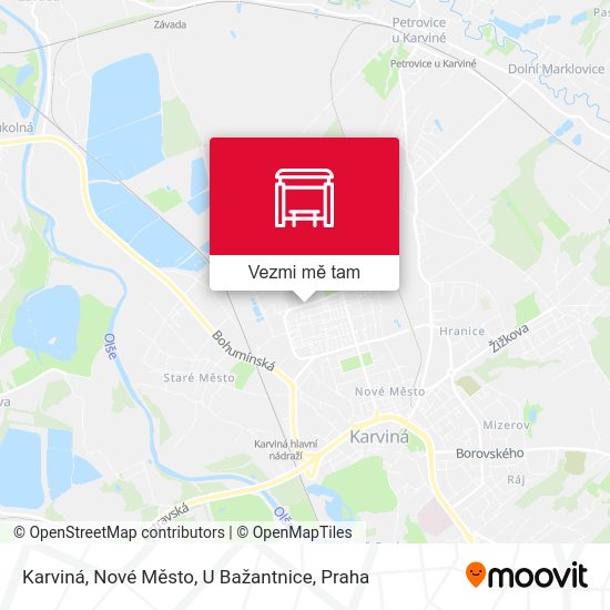 Karviná, Nové Město, U Bažantnice mapa