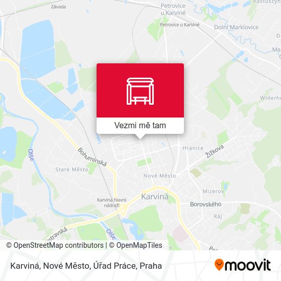 Karviná, Nové Město, Úřad Práce mapa