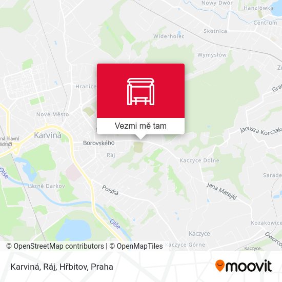 Karviná, Ráj, Hřbitov mapa