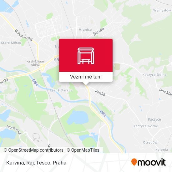 Karviná, Ráj, Tesco mapa