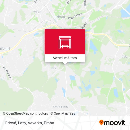 Orlová, Lazy, Veverka mapa