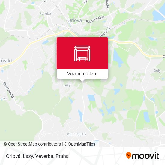 Orlová, Lazy, Veverka mapa