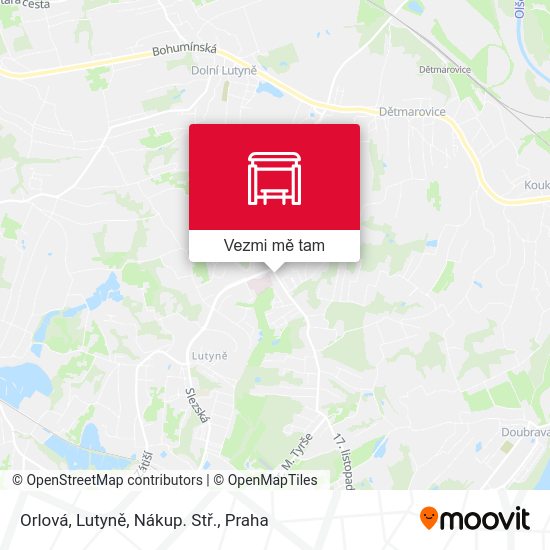 Orlová, Lutyně, Nákup. Stř. mapa