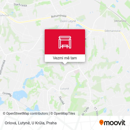 Orlová, Lutyně, U Krůla mapa