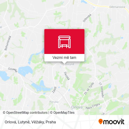 Orlová, Lutyně, Věžáky mapa
