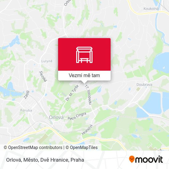 Orlová, Město, Dvě Hranice mapa