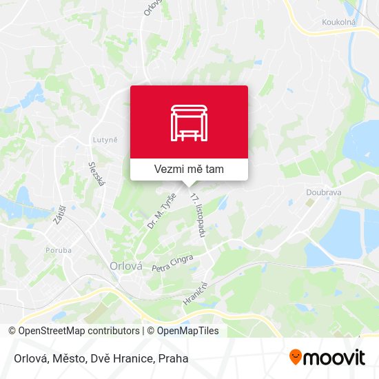 Orlová, Město, Dvě Hranice mapa