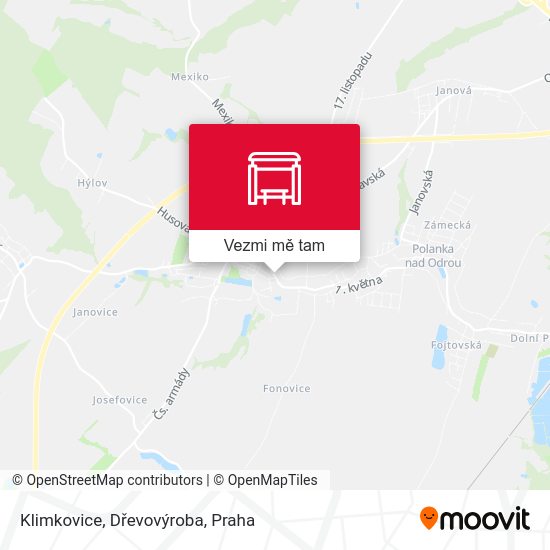 Klimkovice, Dřevovýroba mapa