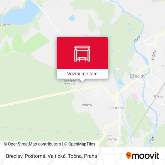 Břeclav, Poštorná, Valtická, Točna mapa