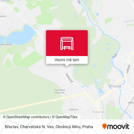 Břeclav, Charvátská N. Ves, Obránců Míru mapa