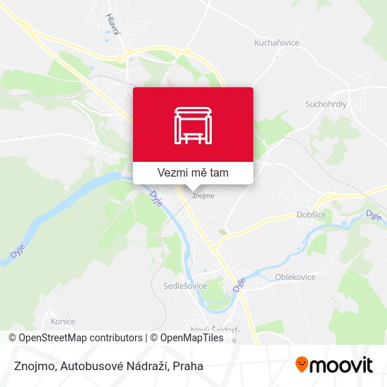 Znojmo, Autobusové Nádraží mapa